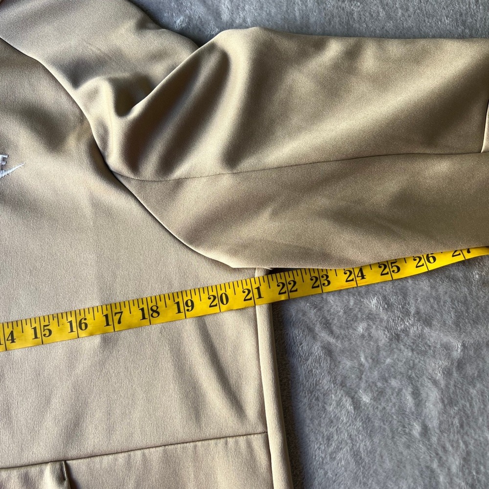 Nike Mens Full Zip Track Jacket Khaki Tan Mock Neck Sportswear Sport Casual XL - Picture 6 of 9